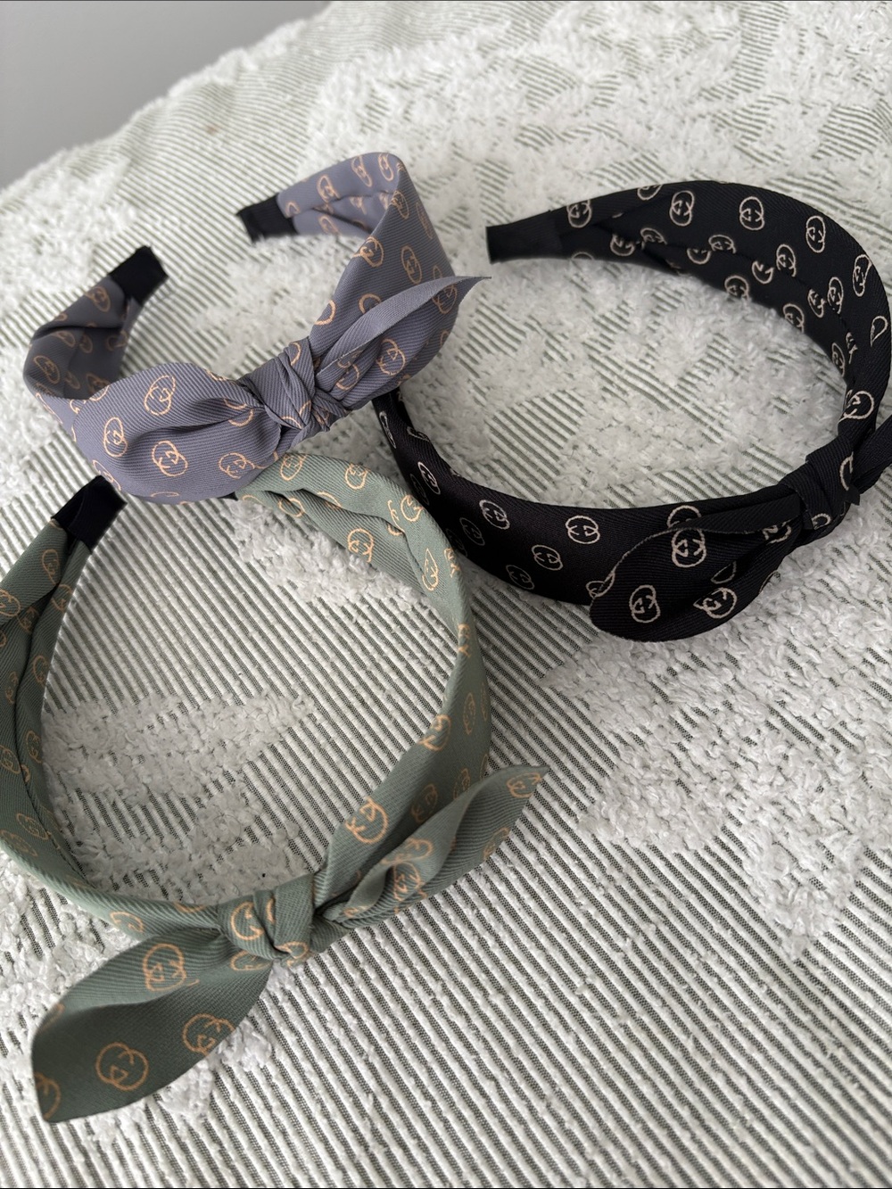 Knot Headband Trio in Black, Sage Green, and Lavender